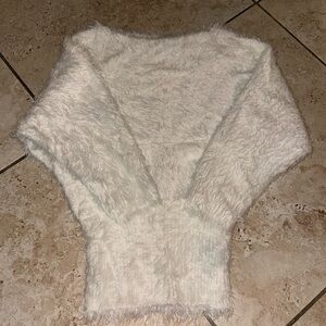 Bebe faux fur soft short sleeve sweater